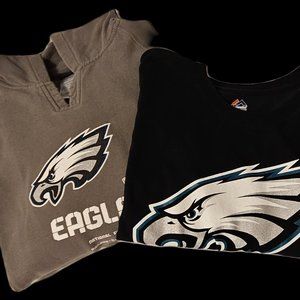 2 For EAGLES Sweatshirt & T Shirt Women's Size L